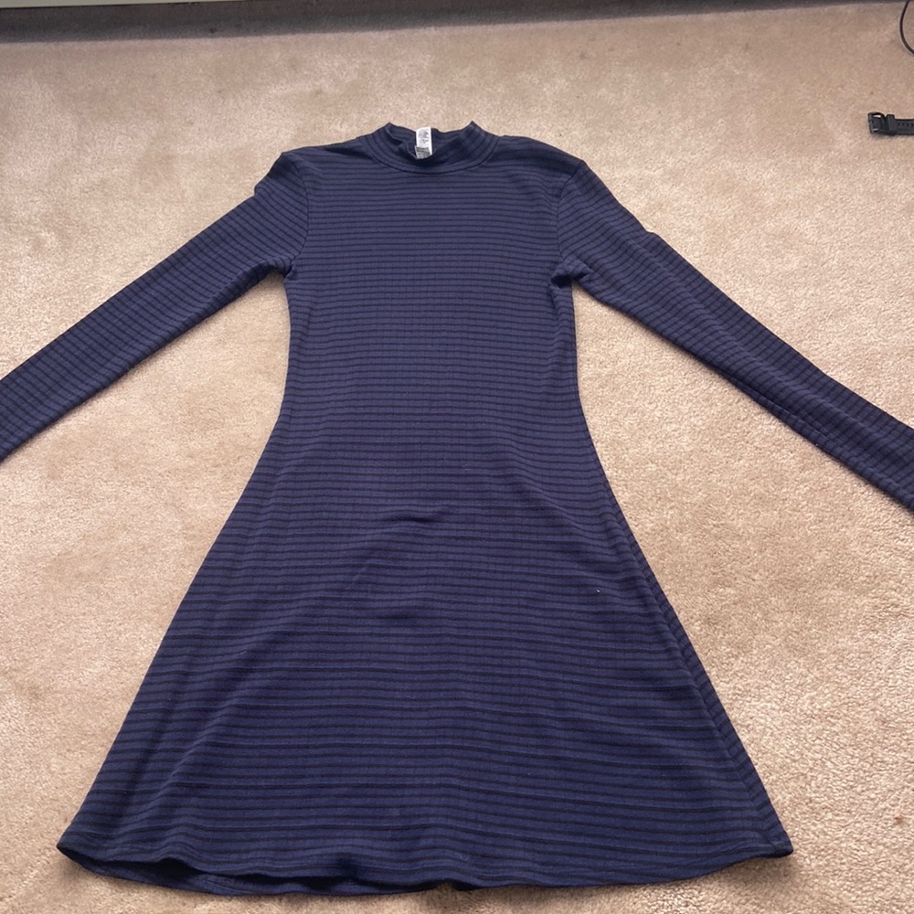 BLACK AND WHITE STRIPE AA DRESS